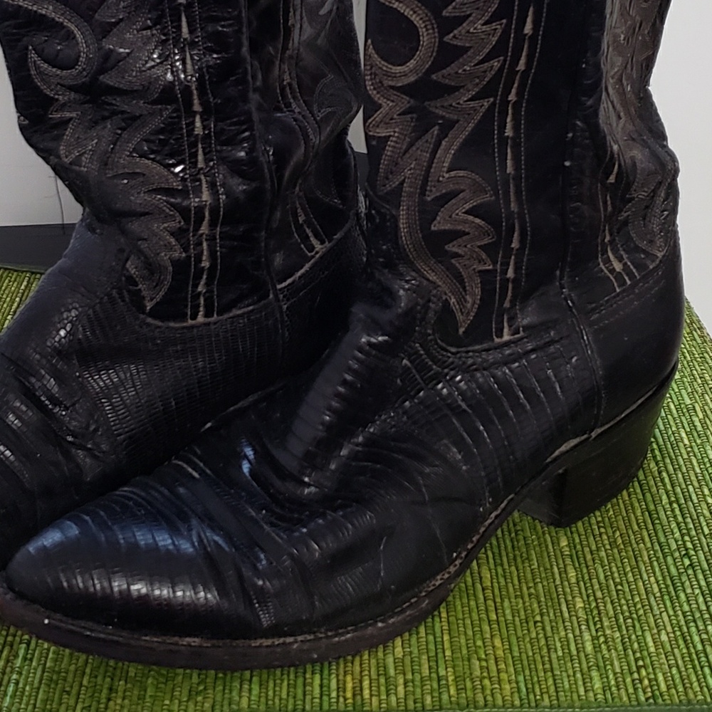Dan Post lizard skin leather boots.